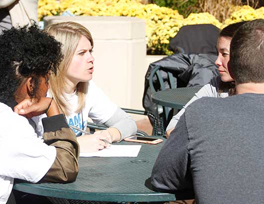 Group of people meeting at a table