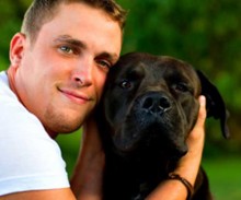 dog and man